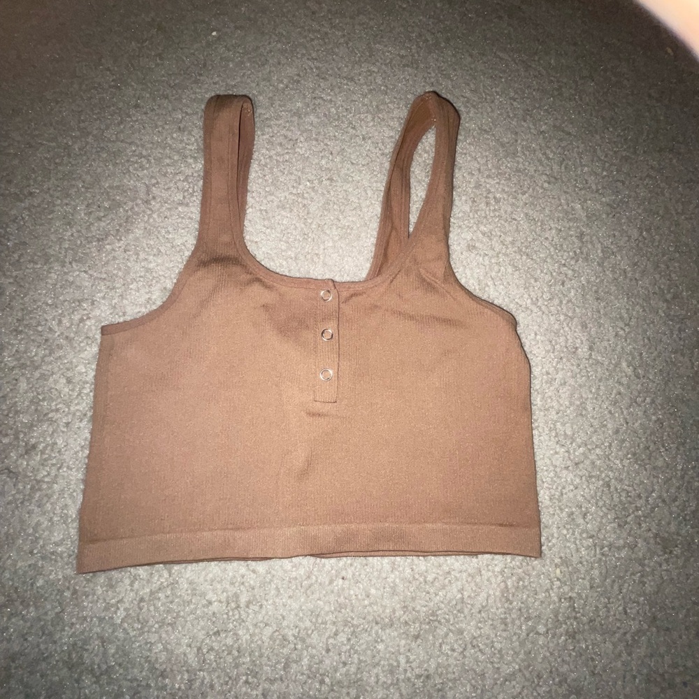 Bozzolo Brown Crop Top